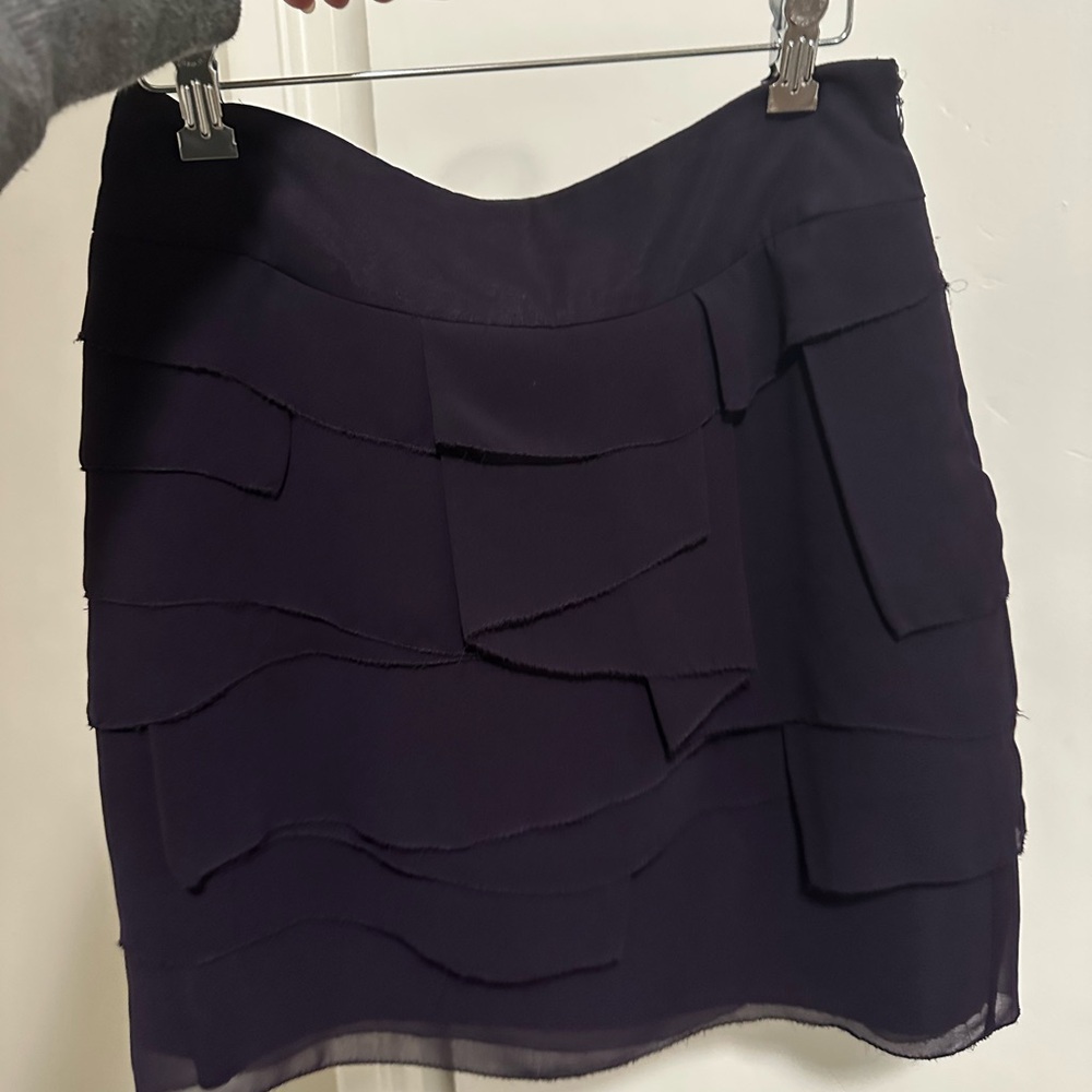 Zara Deep Purple Layered Tier Mini Skirt